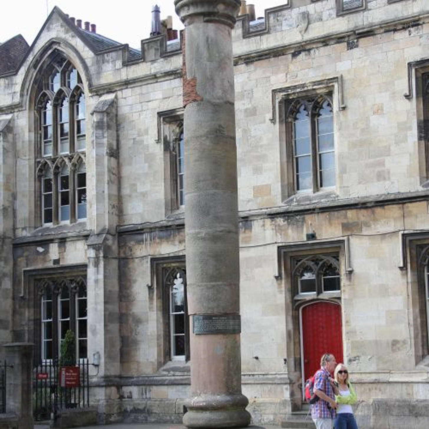 The Roman Column outside the south entrance of the Minster